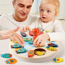 Load image into Gallery viewer, Lewo 30 PCS Magnetic Fishing Game Toddler Wooden Toys Preschool Alphabet Fish Board Games for 2 3 4 Year Old Girls Boys Kids Birthday Learning Education Math Toys with Magnet Poles
