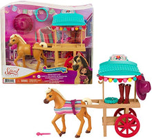 Load image into Gallery viewer, Mattel Spirit Untamed Miradero Riding Gear Cart with Rolling Wheels, Canopy, 5-in Pony &amp; Related Accessories, Great Gift for Ages 3 &amp; Up
