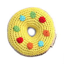 Load image into Gallery viewer, Cheengoo Organic Hand Crocheted Bamboo Rattle - Yellow Donut
