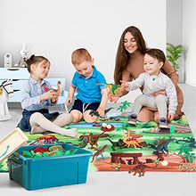 Load image into Gallery viewer, Dinosaur Toys with 12pcs Dinosaur Figures, Activity Play Mat &amp; Trees for Creating a Dino World Including T-Rex, Triceratops, Perfect Dinosaur Playset for 3,4,5,6 Years Old Kids, Boys &amp; Girls
