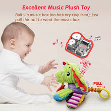 Load image into Gallery viewer, Car Seat Toys Baby Toy Infant Toy with Musical Box Stroller Toys Crib Toy Development Toy with Rattles Crinkle Teether Magic Mirror, Stroller Clip-On Carseat Cot Crib Bed Hanging Toy - Elephant

