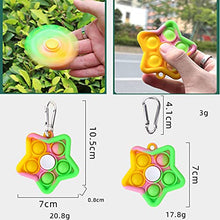 Load image into Gallery viewer, LGUIY 2pcs Fidget Spinners Toys Keychain Toy Push Bubble Gift Toys Set Fidget Ring Poppers Anxiety Stress Reliever Autism Squeeze Toy for Kids Teens Adults (Green Pink Yellow)
