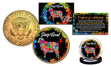 Load image into Gallery viewer, Chinese Zodiac Polychrome US JFK Half Dollar 24K Gold Plated Coin - Sheep/Goat
