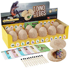 Load image into Gallery viewer, Dig a Dozen Dino Eggs Dig Kit - Easter Egg Toys for Kids - Break Open 12 Unique Large Surprise Dinosaur Filled Eggs &amp; Discover 12 Cute Dinosaurs. Archaeology Science STEM Crafts Gifts for Boys &amp; Girls
