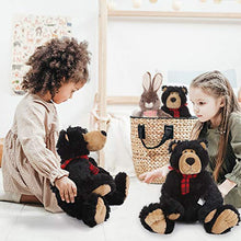 Load image into Gallery viewer, AMERLL Black Teddy Bear Stuffed Animal Plush Plush Toy Christmas New Year Gifts for Toddler Girls Kids,Black,15.7 inches
