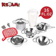 Load image into Gallery viewer, KIDAMI 13 Pieces Kitchen Pretend Toys, Stainless Steel Cookware Playset, Varieties of Pots Pans &amp; Cooking Utensils for Kids (fit Little Baby Tiny Hand) (Original)
