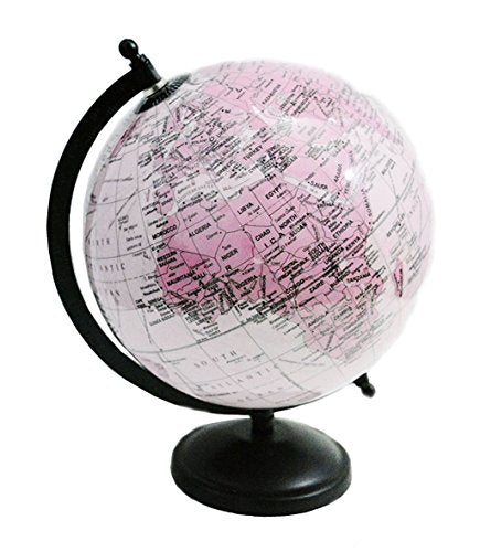 StationeryWorld Decorative Desktop Table Decor Pink Color Rotated World Globe 11 inches World Map With Stand