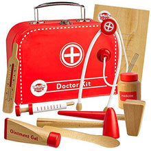 Load image into Gallery viewer, Dragon Drew Wooden Doctor Kit for Kids, Pretend Doctor Kit for Kids, Medical Kit for Toddler, Pretend and Play Tools (10 PC Set)
