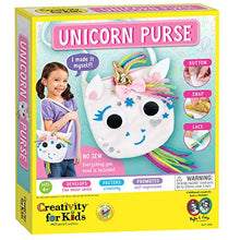 Load image into Gallery viewer, Creativity for Kids Unicorn Purse - Create A No Sew Fabric Unicorn Bag - Crafts - Boosts Fine Motor Skills for Preschoolers, White &amp; Fashion Headbands Craft Kit, Makes 10 Unique Hair Accessories
