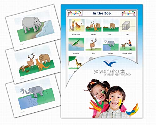 Yo-Yee Flash Cards - Zoo and Animal Picture Cards - English Vocabulary Picture Cards for Kindergarten - Including Teaching Activities and Game Ideas