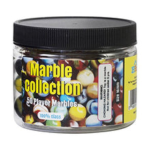 Load image into Gallery viewer, Player Glass Marbles with Marble Jar For Storage, Set of 50, 16mm, Assorted Colors
