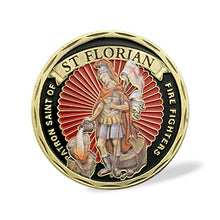 Load image into Gallery viewer, St. Florian Patron Saint of Firefighters Challenge Coin United States Prayer
