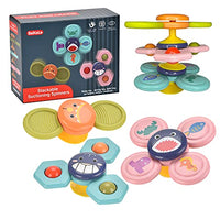 PEKALI Cartoon Suction Cup Spinner Toy / Spinning Rattles - Baby Toys,Bath Toys,Baby Boy and Baby Girl Gifts 96003A(3pcs)