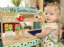 Load image into Gallery viewer, Wooden Toy Gardening Center Indoor/Outdoor Playset - 22 Wooden Pc Garden w Flowers, Seed Packets, Pots, Shovel, Rake, Apron, Watering Pot- Great Interactive and Fun Playtime Gift for Boys or Girls
