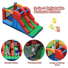 Load image into Gallery viewer, BOUNTECH Inflatable Bounce House, Indoor Outdoor Kids Jumping Bouncer with Slide, Climbing Wall &amp; Jumping Area, Bouncy House for Kids Including Carry Bag, Stakes, Repair (with 480W Air Blower)
