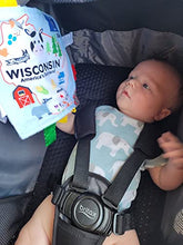 Load image into Gallery viewer, Wisconsin Badger Baby Tag Crinkle Me Stroller Toy Lovey for Tummy Time, Sensory Play, Traveling and Photography
