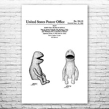 Load image into Gallery viewer, Patent Earth Wilkins Puppet Poster Print, Puppeteer Gift, Puppet Design, Puppet Wall Art, Vintage Puppet, Toy Collector Gift Black &amp; White (9 inch x 12 inch)
