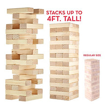 Load image into Gallery viewer, Teetering Tower with Carrying Case - Giant Block Tower Game with Jumbo Wooden Blocks - Stands Up to 4 Feet Tall - Parties, Tailgates, Bar Patios, Beach Fun, and Indoor/Outdoor Play
