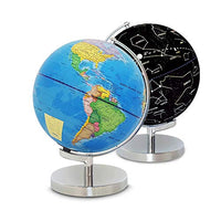 ROBDAE Globe Diameter 23 cm Home Office Decorations Interactive Educational Swivel Desktop Globe Light Gift Globes of The World with Stand (Color : Blue, Size : 23cm)
