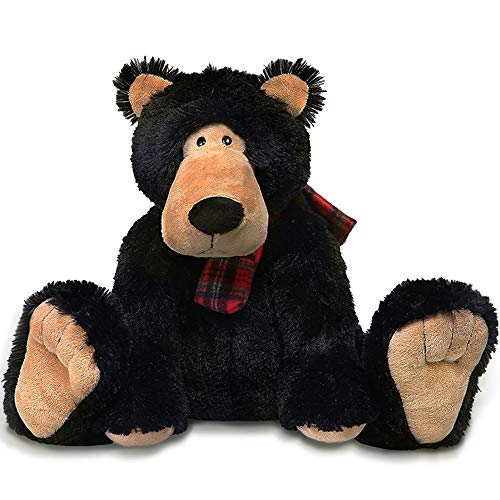 AMERLL Black Teddy Bear Stuffed Animal Plush Plush Toy Christmas New Year Gifts for Toddler Girls Kids,Black,15.7 inches