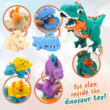 Load image into Gallery viewer, Playdough Dinosaur Clay Modeling Kit, 37 Pcs Dinosaur Toy for Toddlers with Modeling Clay, Molds &amp; Tool Set, T-Rex Dinosaur Play Set, Kids&#39; Toys Play Dough for Toddler Games &amp; Kids Activities

