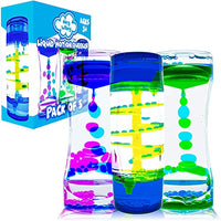 HeyWhey Liquid Motion Bubbler Timer- Ideal Sensory Toy for Kids and Adults, 3-Pack, Calming Stress Relief Fidget Toys for Kids with ADHD, Anxiety, and Autism,Desk Decor for Special Education Classroom