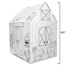 Load image into Gallery viewer, Easy Playhouse Barn - Kids Art &amp; Craft for Indoor &amp; Outdoor Fun, Color Favorite Farm Animals  Decorate &amp; Personalize The Cardboard Fort, 32&quot; X 26. 5&quot; X 40. 5&quot; - Made in USA, Age 3+ [AMZN Exclusive]
