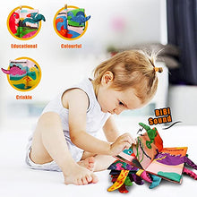 Load image into Gallery viewer, AMINFUN Soft Cloth Baby Book Toy,Dinosaur Fabric Baby Learning Book,Touch and Feel Crinkle Sound Early Educational Toy, for Babies Infants Toddlers

