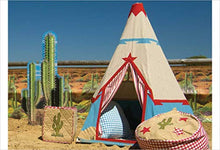 Load image into Gallery viewer, Large Cowboy Wigwam 100% Cotton Embroidered and Appliqued Playhouse
