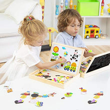 Load image into Gallery viewer, Lewo Wooden Kids Educational Toys Magnetic Easel Double Side Dry Erase Board Puzzles Games for Boys Girls
