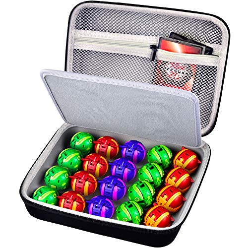 Toy Organizer Storage Case Compatible with Bakugan Figures, BakuCores and Battle Figure, Mini Toys Container Carrying Box with Mesh Pocket (Bag Only)