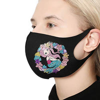 5D Diamond Painting Kits Girl in Water Mask for Women OutdoorFace Protect Masque Crystal Decoration Diamond Drills Reusable Soft Face-Mask Keep Warm