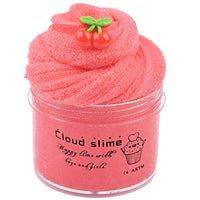Red Cherry Cloud Slime Scented Butter Floam Slime, Stretchy Birthday Cake Slime Candy Putty DIY Sludge Xmas Toy for Kids Adults(200ML)