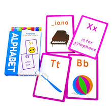 Load image into Gallery viewer, BAZIC Alphabet Flash Cards, with Picture ABCs Letters Uppercase Lowercase Flashcards Game for Preschool Kindergarten Age 4+ (36/Pack), 2-Packs
