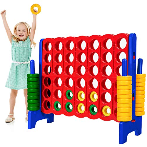 Safeplus Giant 4 in A Row Classic Game Set, 47 Jumbo 4-to-Score Toy Set,Fun Indoor & Outdoor Connect Four Games for Kids Adults Family Party
