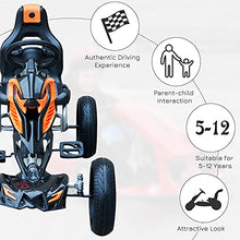 Load image into Gallery viewer, Aosom Kids Pedal Powered Ride-On Go Kart Racer with Hand Brake and Non-Slip Wheels - Orange
