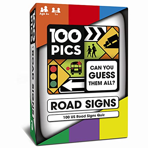 100 PICS Road Signs Travel Game - Traffic Sign Flash Cards Quiz Which Helps Learn Road Signs for Driving Test License
