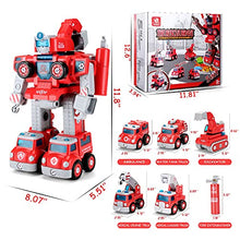 Load image into Gallery viewer, Building Toys for 3 4 5 6 7 8 Year Old Boy Gifts, 5 in 1 Fire Truck Set Transform Robot Toys for Toddler Ages 4-7, STEM Construction Take Apart Toys Christmas Birthday Gift for Kids 3-8 Yr Boys Girls
