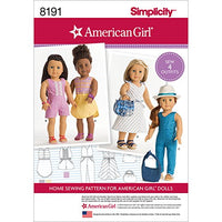 Simplicity 8191 American Girl 18'' Doll Summer Clothing Sewing Patterns