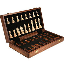 Load image into Gallery viewer, Flystoo Chess Set Wooden Folding Chess Set Big Chess Set Handwork Solid Wood Pieces Travel Board Game for Adults Outdoor Folding Chess Set
