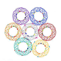 YZDMZBH Flow Ring Spinner Ring arm Toy, Magic Mandala Flower Basket Toy,Magic Wire Art Mild Steel Flow Ring Spinner Ring Arm ToyTransforming 36 Shapes Handmade Wire Toy,C7pcs