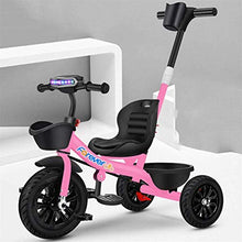 Load image into Gallery viewer, Children&#39;s Tricycle/Push Bike with Music Light/Baby Car for 1-6 Years Old/Children&#39;s Toy, Can Bear The Weight of 50 Kg,Color:Yellow (Color : Pink)
