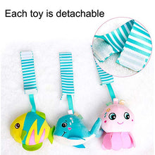 Load image into Gallery viewer, willway Hanging Toys for Stroller Car Seat Crib Mobile, Infant Baby Spiral Ocean Animal Activity Toys, Baby 0-6-12 Months Toy with BB Squeaker Whale Rattles Octopus
