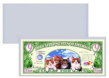 Load image into Gallery viewer, Crazy for Cats Novelty 9(Lives) Dollar Bill - 10 Count with Bonus Clear Protector &amp; Christopher Columbus Bill
