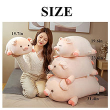 Load image into Gallery viewer, WUZHOU Soft Fat Pig Plush Hugging Pillow, Cute Pig Stuffed Animal Toy Gifts for Bedding, Kids Birthday, Valentine, Christmas (Open Eyes,19.6in)
