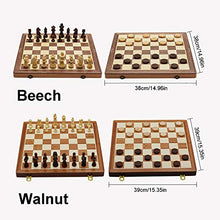 Load image into Gallery viewer, Chess Set, 2 in 1 Wooden Chess Checkers Travel Games Chess Set Board Entertainment, for Party Family Activities Game for Kids and Adult
