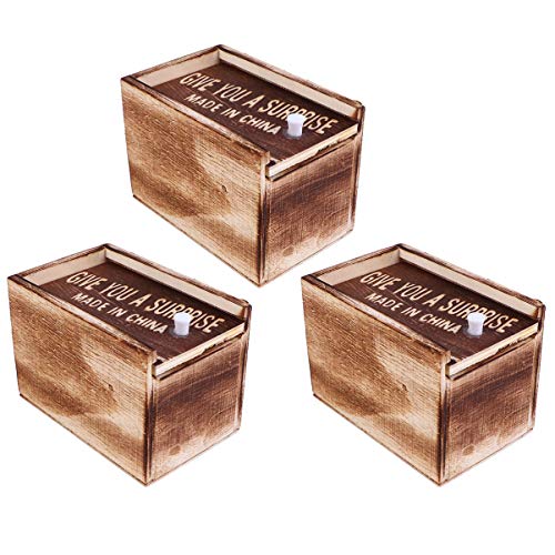 NUOBESTY 3 pcs Prank Box Funny Wooden Box Toy Prank Hilarious Gift Box Surprise Toy and Gag Gift Practical Joke Toys for Gift Party Favors