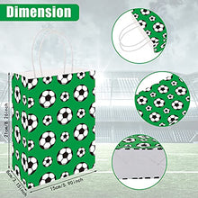 Load image into Gallery viewer, 24 Pieces Soccer Party Favor Bags Paper Soccer Print Gift Bags Soccer Party Candy Bags Treat Bags Green Soccer Goodie Bags with Handles for Soccer Birthday Party Favors Supplies
