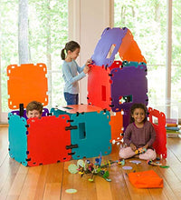 Load image into Gallery viewer, HearthSong Colorblock Fantasy Forts Indoor and Outdoor Building Kit with Sturdy 22&quot; Sq. Lightweight Corrugated Plastic Panels, Building Clips, and Hook and Loop Tape
