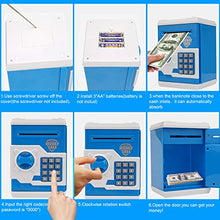 Load image into Gallery viewer, Adevena Electronic Piggy Bank, Mini ATM Password Money Bank Cash Coins Saving Box for Kids, Cartoon Safe Bank Box Perfect Toy Gifts for Boys Girls (Blue)
